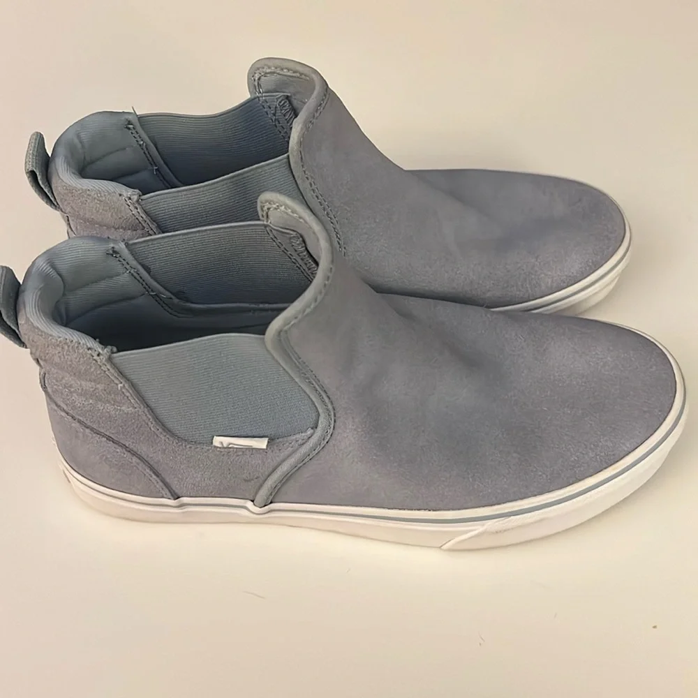 Vans Asher Chelsea Suede Mid Boot in Blue Fog Slip On Sneaker Skater Size 9.5 - Picture 4 of 13